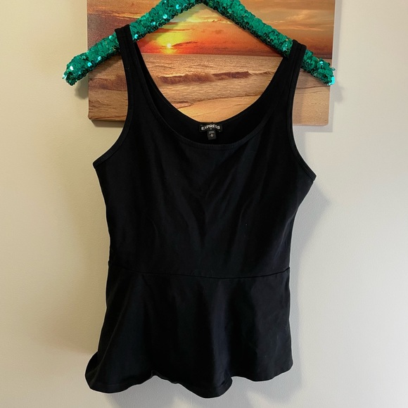 Express black peplum tank top medium - Picture 2 of 5